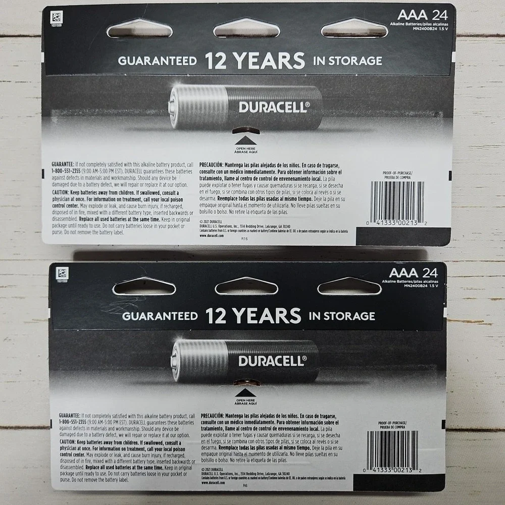 48 AAA Batteries Duracell‎ Power Boost Batteries 2x24 Packs Expire 2036